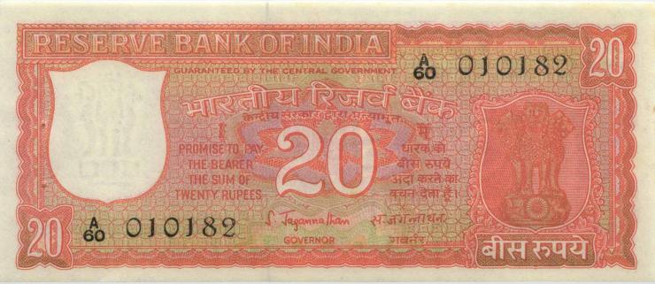 Indien / India P.061b 20 Rupien (1970) (1) 