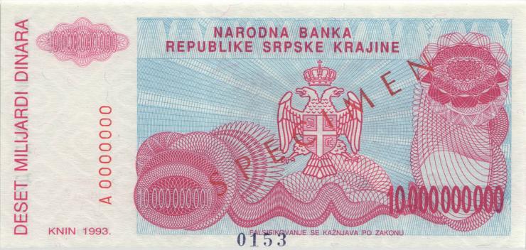 Kroatien Serb. Krajina / Croatia P.R28s 10 Milliarden 1993 (1) 