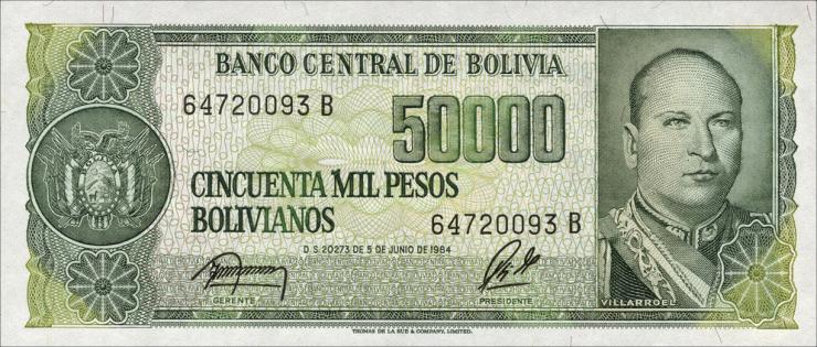 Bolivien / Bolivia P.170 50.000 Pesos Bolivianos 1984 B (1) 