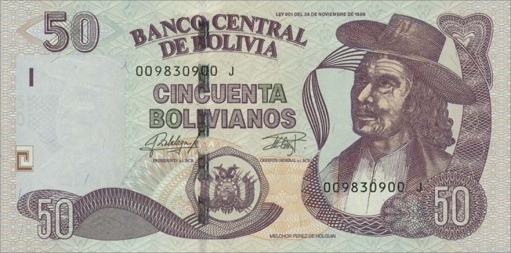 Bolivien / Bolivia P.245 50 Bolivianos (2015) (1) 