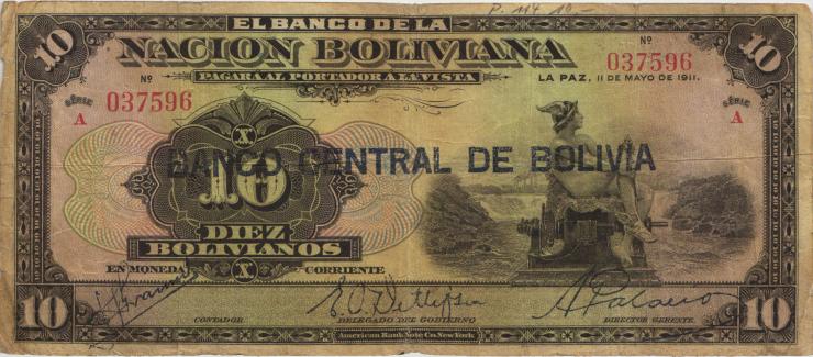 Bolivien / Bolivia P.114 10 Bolivianos (1929) (4) 