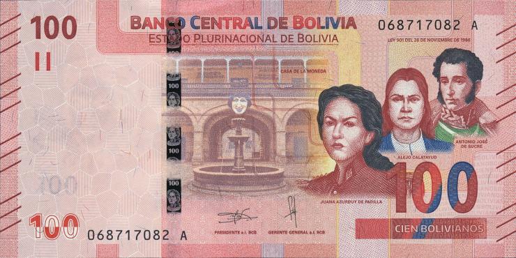 Bolivien / Bolivia P.251 100 Boliviano (2018) (1) 