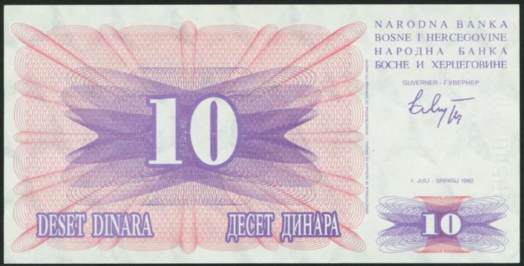 Bosnien & Herzegowina / Bosnia P.010 10 Dinara 1992 (1) 