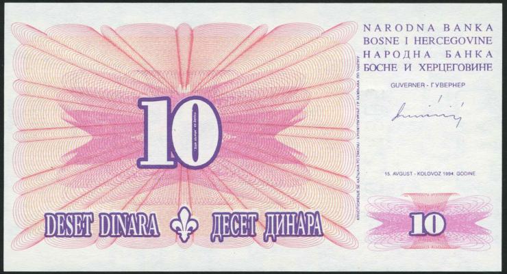 Bosnien & Herzegowina / Bosnia P.041 10 Dinara 1994 (1) 