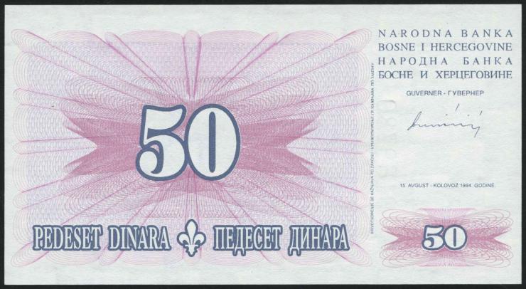 Bosnien & Herzegowina / Bosnia P.043 50 Dinara 1994 (1) 