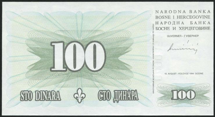 Bosnien & Herzegowina / Bosnia P.044 100 Dinara 1994 (1) 