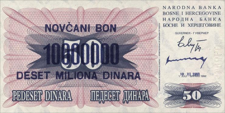 Bosnien & Herzegowina / Bosnia P.036 10.000.000 Dinara 1993 (1) 