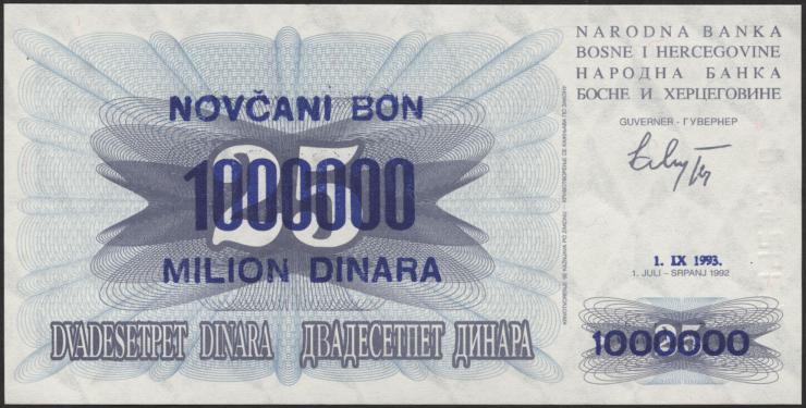 Bosnien & Herzegowina / Bosnia P.035a 1.000.000 Dinara 1.9.1993 (1) 