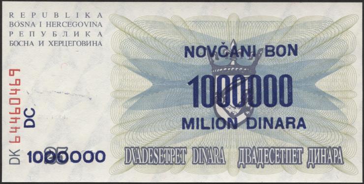 Bosnien & Herzegowina / Bosnia P.035b 1.000.000 Dinara 10.11.1993 (1) 