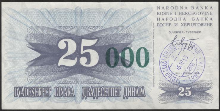 Bosnien & Herzegowina / Bosnia P.054a 25000 Dinara 1993 (1) 