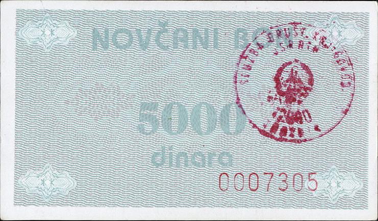 Bosnien & Herzegowina / Bosnia P.051a 5000 Dinara (1992) (1) 