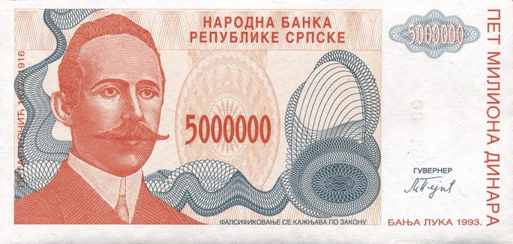 Bosnien & Herzegowina / Bosnia P.156 5.000.000 Dinara 1993 (1) 