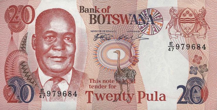 Botswana P.21a 20 Pula (1999) (1) 