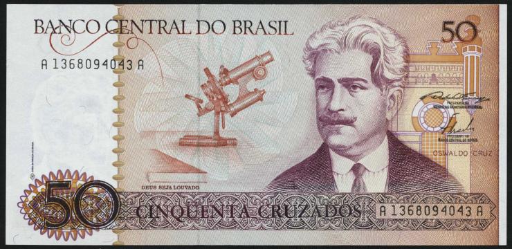 Brasilien / Brazil P.210a 50 Cruzados (1986) (1) 