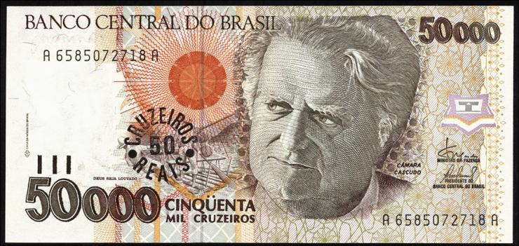 Brasilien / Brazil P.237 50 Cruzeiros Reais (1993) (1) 