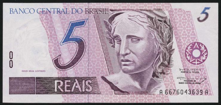 Brasilien / Brazil P.244g 5 Reais (1994-97) (1) 