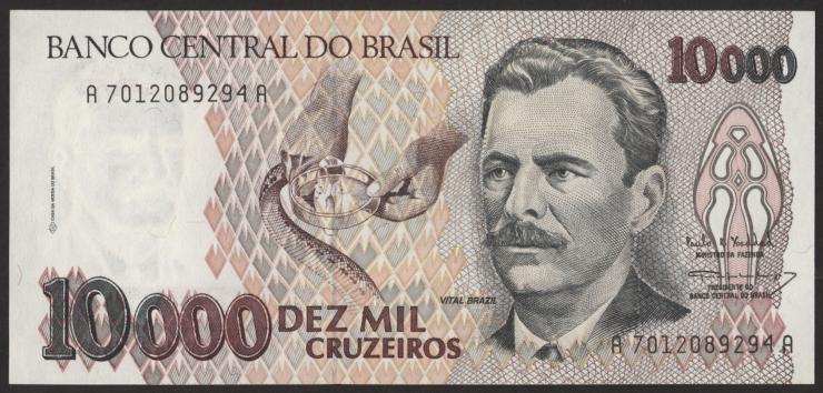 Brasilien / Brazil P.233c 10000 Cruzeiros (1991-93) (1) 