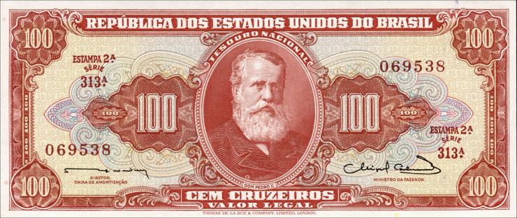 Brasilien / Brazil P.180 100 Cruzeiros (1963) (1) 
