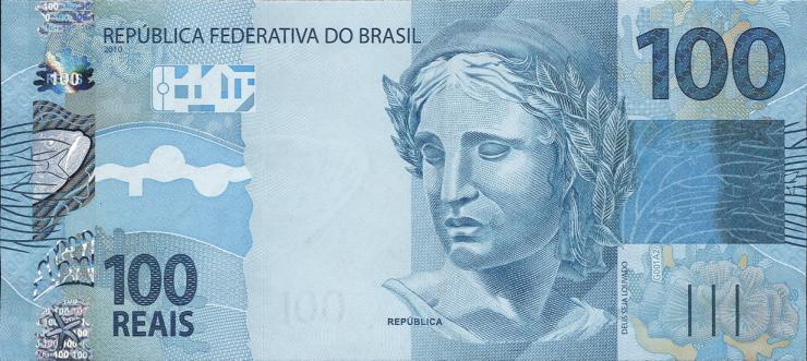 Brasilien / Brazil P.257a 100 Reais 2010 (1) 