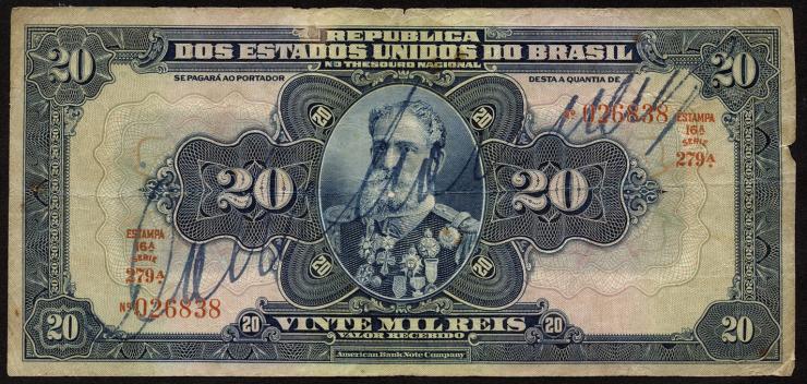 Brasilien / Brazil P.048d 20 Mil Reis (1931) (4) 