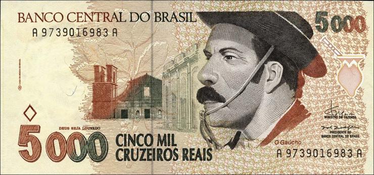 Brasilien / Brazil P.241 5000 Cruzeiros (1993) (1) 