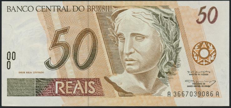 Brasilien / Brazil P.246f 50 Reais (1994-2003) (1) 