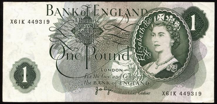 Großbritannien / Great Britain P.374g 1 Pound (1970-77) (3) 