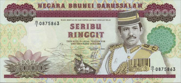 Brunei P.19 1000 Ringgit 1989 (1) 
