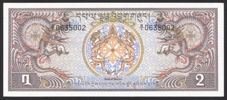 Bhutan P.06 2 Ngultrum (1981) (1) 