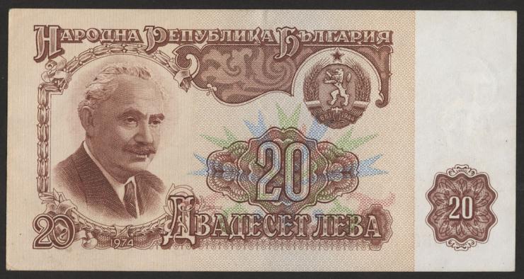 Bulgarien / Bulgaria P.097a 20 Lewa 1974 (2) 
