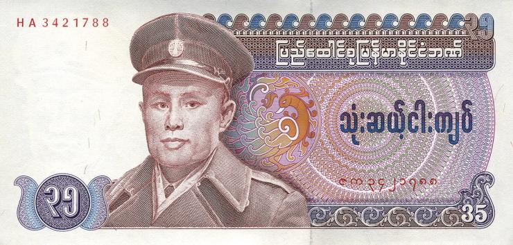 Burma P.63 35 Kyats (1986) (1) 