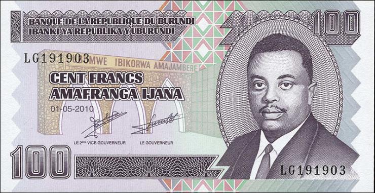 Burundi P.44a 100 Francs 2010 (1) 
