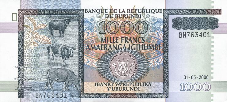 Burundi P.39d 1000 Francs 2006 (1) 