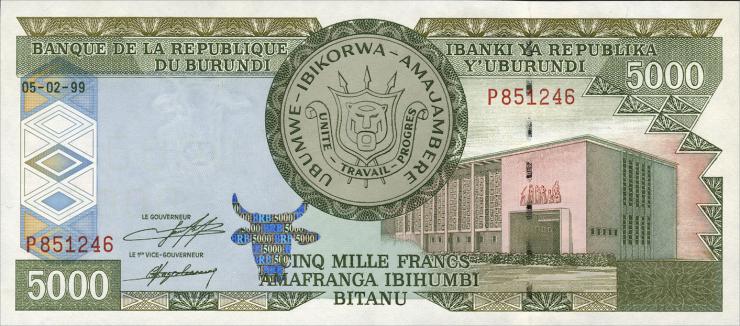 Burundi P.42a 5000 Francs 1999 (1) 