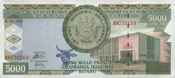 Burundi P.42c 5000 Francs 2005 (1) 