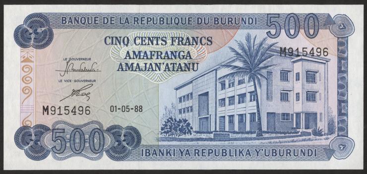 Burundi P.30c 500 Francs 1988 (1) 