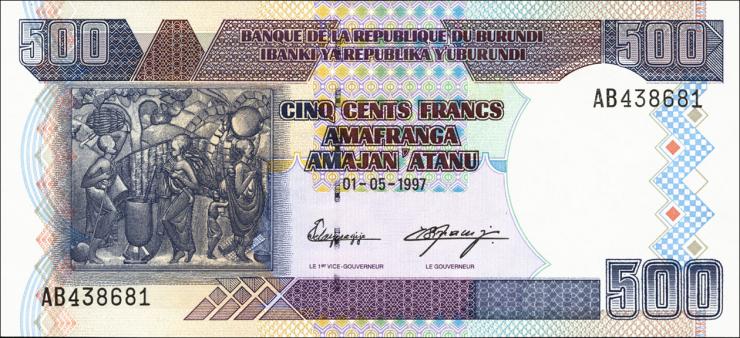 Burundi P.38a 500 Francs 1997 (1) 