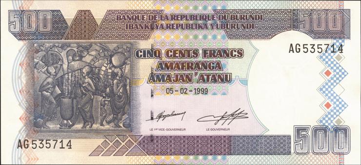 Burundi P.38b 500 Francs 1999 (1) 