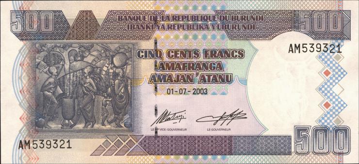 Burundi P.38c 500 Francs 2003 (1) 