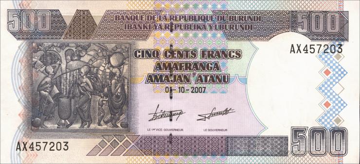Burundi P.38d 500 Francs 2007 (1) 