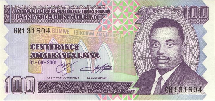 Burundi P.37c 100 Francs 2001 (1) 