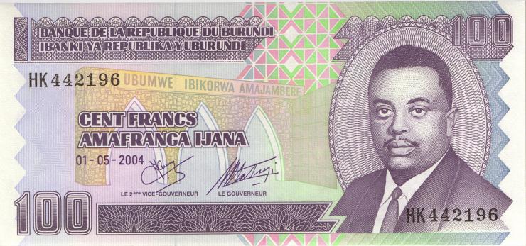 Burundi P.37d 100 Francs 2004 (1) 