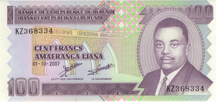 Burundi P.37f 100 Francs 2007 (1) 