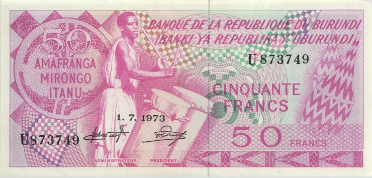 Burundi P.22b 50 Francs 1973 (1) 
