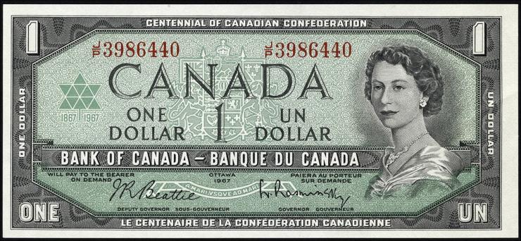 Canada P.084b 1 Dollar 1967 (1) 