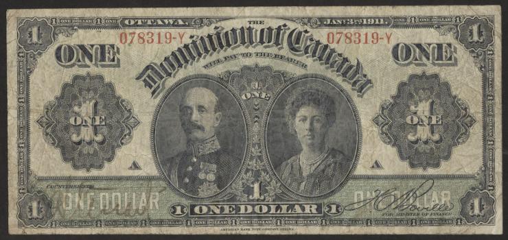 Canada P.027b 1 Dollar 1911 Earl & Countess of Grey (4) 
