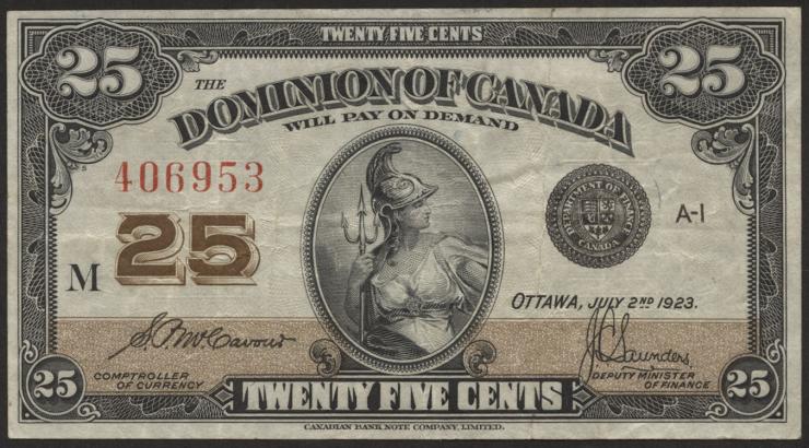 Canada P.011b 25 Cent 1923 (3) 