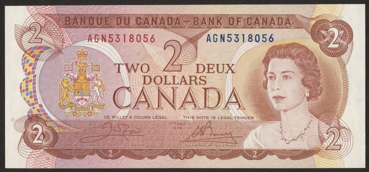Canada P.086b 2 Dollars 1974 (1) 