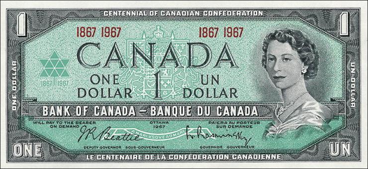 Canada P.084a 1 Dollar 1967 (1) 