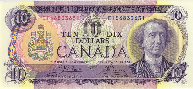 Canada P.088d 10 Dollars 1971 (1) 